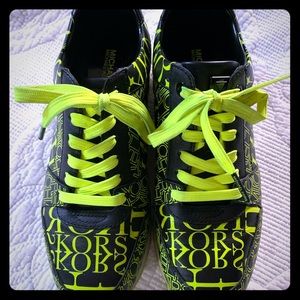 MK Billie Newsprint Black & Neon Sneakers